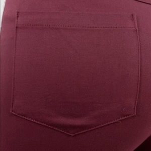 Burgundy Moto Pants